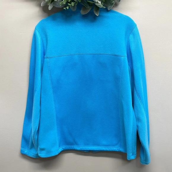 Izod Yoga Full Zip Fleece Jacket Aqua Blue M - Picture 2 of 16